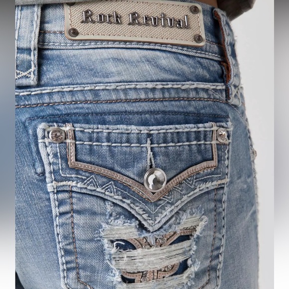 Rock Revival Light Blue Skinny Jeans - Picture 6 of 14